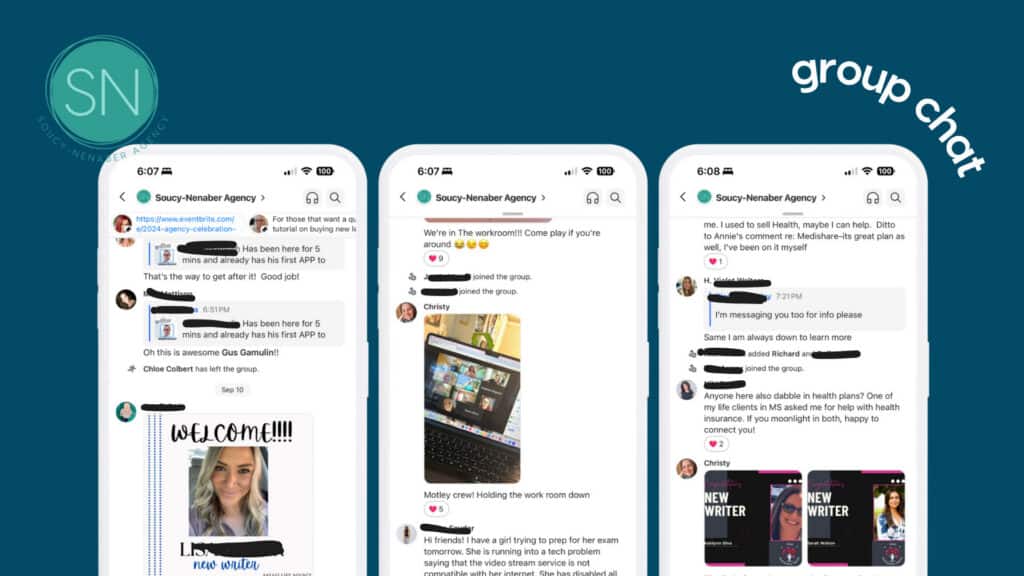 insurance agent training - group chats
