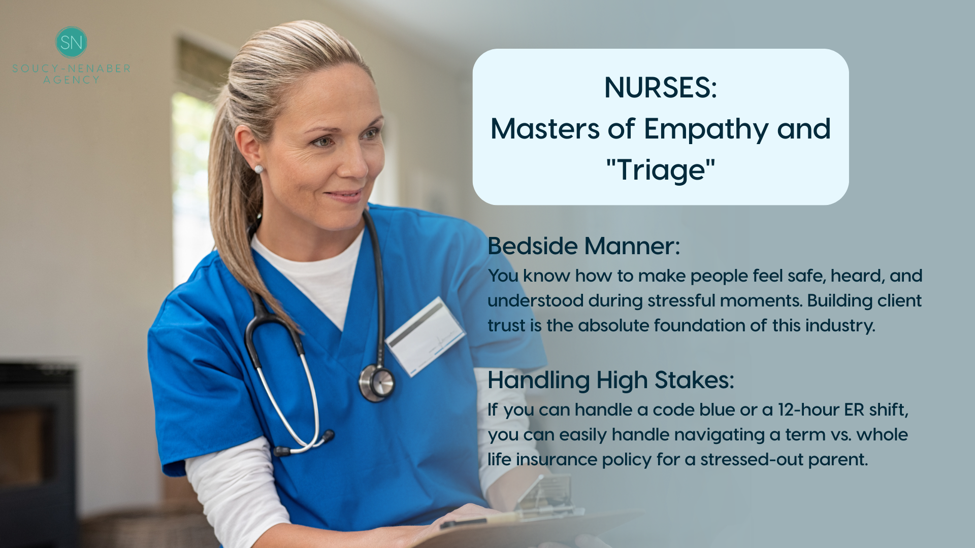 nurses becoming life insurance agents