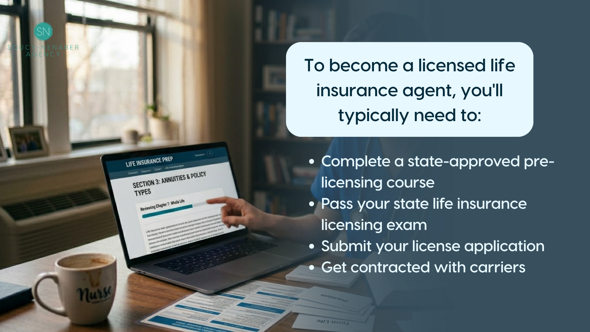 nurses becoming life insurance agents studying for licensing exam