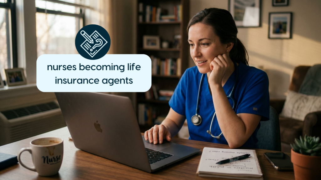 nurses becoming life insurance agents — a nurse exploring a new career from home